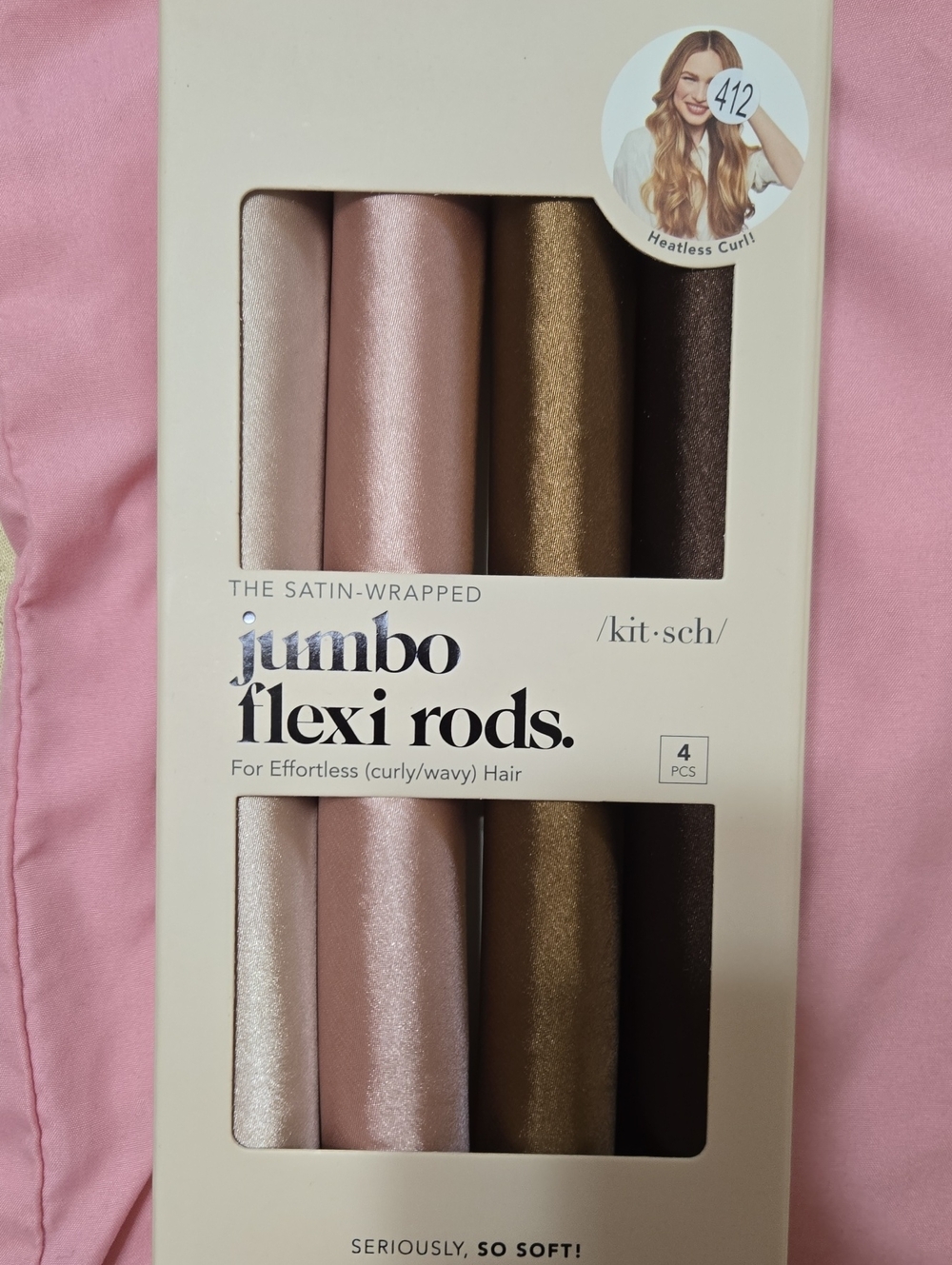 Kitsch Satin-Wrapped Jumbo Flexi Rods - Pink, Rose Gold, Gold, Brown